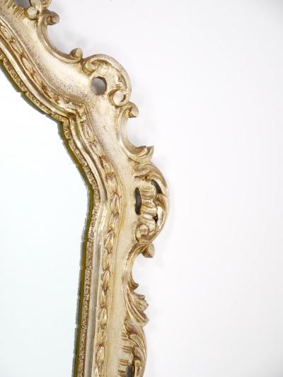 Mid 20th Century Italian Rococo Style Carved Giltwood Wall Mirror