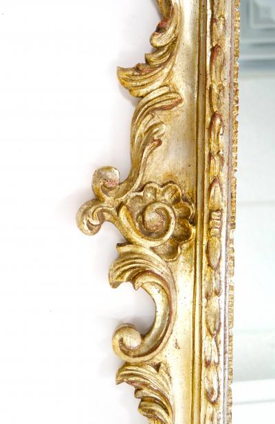 Mid 20th Century Italian Rococo Style Carved Giltwood Wall Mirror