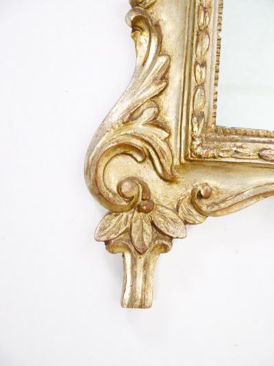Mid 20th Century Italian Rococo Style Carved Giltwood Wall Mirror