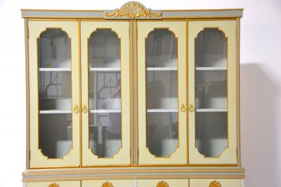 Mid 20th Century Louis XVI Style Italian Hand Painted China Cabinet