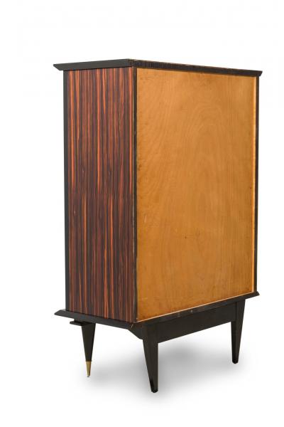 Mid 20th Century Macassar Ebony Wood Art Deco Style Vitrine Cabinet