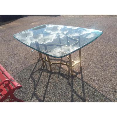 Mid 20th Century Maison Bagu s Style Beveled Glass Dining Table Top