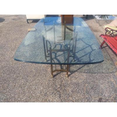 Mid 20th Century Maison Bagu s Style Beveled Glass Dining Table Top