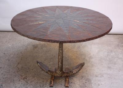Mid 20th Century Mixed Metal Nautical Anchor Dining Table