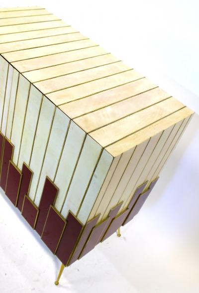 Mid 20th Century Modern Art Deco Style Italian Painted Server Cabinet