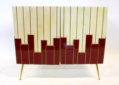 Mid 20th Century Modern Art Deco Style Italian Painted Server Cabinet