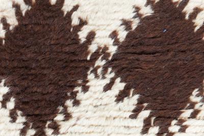 Mid 20th Century Moroccan Diamond Design Brown Beige Handmade Wool Rug