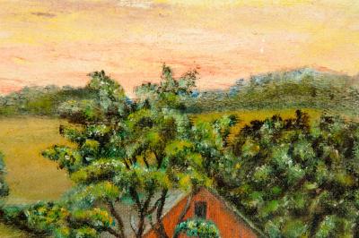 Mid 20th Century Oil Board Painting