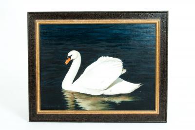 Mid 20th Century Oil Canvas Wildlife Painting