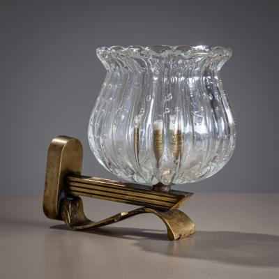 Mid 20th Century Pair of Wall Sconces attributed to Barovier Toso Italy