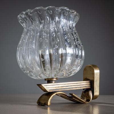 Mid 20th Century Pair of Wall Sconces attributed to Barovier Toso Italy