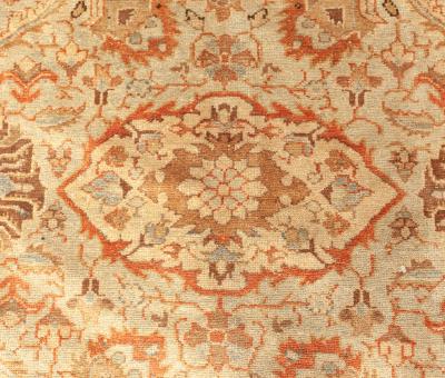 Mid 20th Century Persian Sultanabad Botanic Brown Handmade Wool Carpet