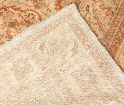 Mid 20th Century Persian Sultanabad Botanic Brown Handmade Wool Carpet