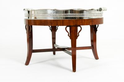 Mid 20th Century Plated High Gallery Wood Interior Tray Table