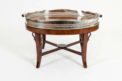 Mid 20th Century Plated High Gallery Wood Interior Tray Table