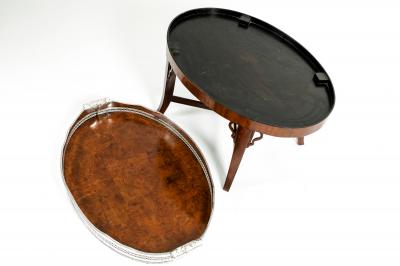 Mid 20th Century Plated High Gallery Wood Interior Tray Table