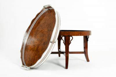 Mid 20th Century Plated High Gallery Wood Interior Tray Table