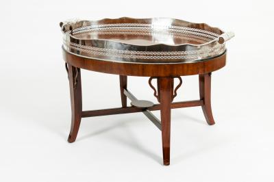 Mid 20th Century Plated High Gallery Wood Interior Tray Table