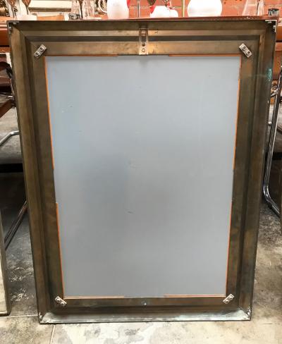 Mid 20th Century Rectangular Mirror with Brass Surround Italy 1950s