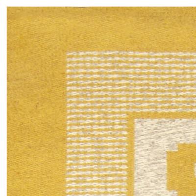 Mid 20th Century Reversible Geometric Mustard Yellow Gray Ivory Swedish Rug