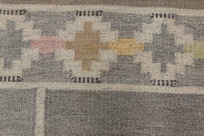 Mid 20th Century Swedish Neutral Colors Wool Rug by Ingegerd Silow Woven IS 