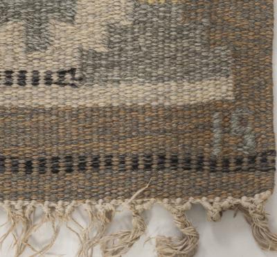Mid 20th Century Swedish Neutral Colors Wool Rug by Ingegerd Silow Woven IS 
