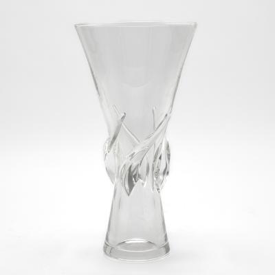 Mid 20th Century Tableware Steuben Blown Glass Vase with Spiral Ribs