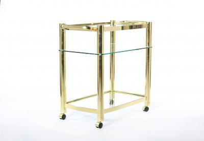 Mid 20th Century Three Glass Shelves Bar Cart 