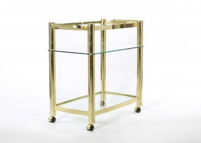 Mid 20th Century Three Glass Shelves Bar Cart 