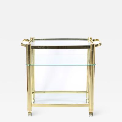 Mid 20th Century Three Glass Shelves Bar Cart 