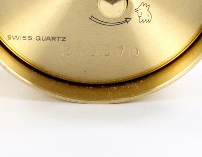 Mid 20th Century Tiffany Co Gilt Bronze Round Shape Desk Clock