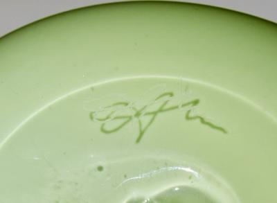 Mid 20th Century Two Color Blown Glass Covered Vase Bonbonniere