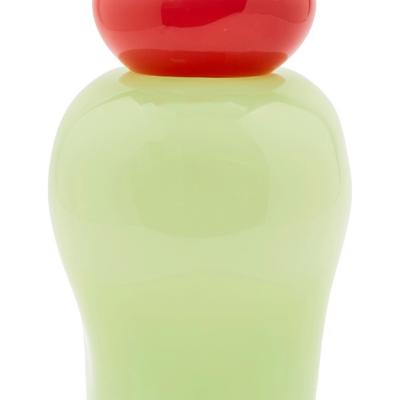 Mid 20th Century Two Color Blown Glass Covered Vase Bonbonniere