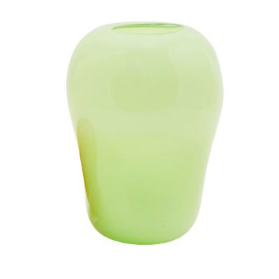 Mid 20th Century Two Color Blown Glass Covered Vase Bonbonniere