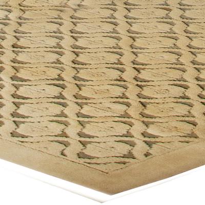 Mid 20th Century Vintage French Modern Handwoven Wool Rug in Shades of Beige