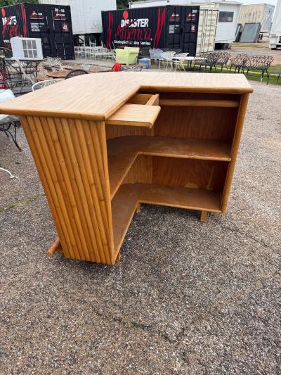 Mid 20th Century Vintage Rattan Boomerang Tiki Bar