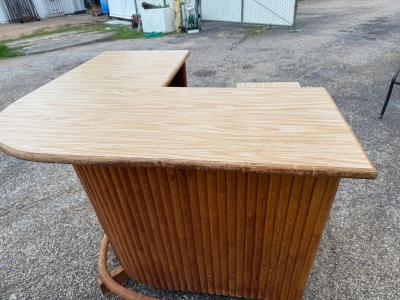 Mid 20th Century Vintage Rattan Boomerang Tiki Bar