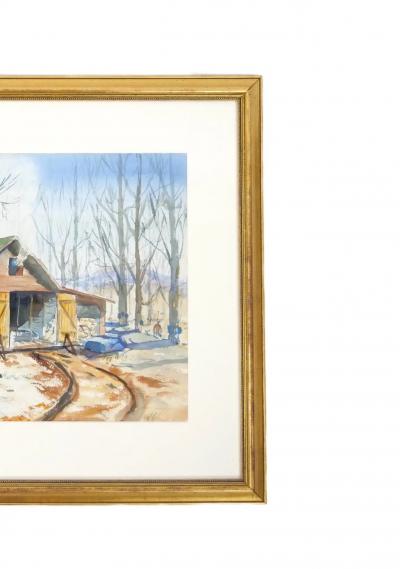Mid 20th Century Wood Frame Water Color