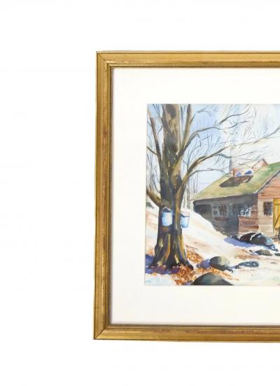 Mid 20th Century Wood Frame Water Color