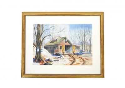 Mid 20th Century Wood Frame Water Color