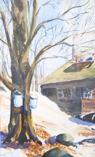 Mid 20th Century Wood Frame Water Color