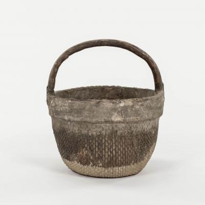 Mid 20th Century Woven Chinese Rice Basket