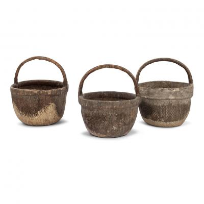 Mid 20th Century Woven Chinese Rice Basket