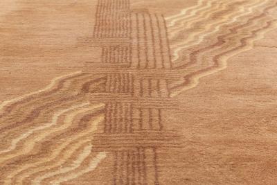 Mid 20th century Chinese Art Deco Handmade Wool Rug in Brown Shades