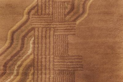Mid 20th century Chinese Art Deco Handmade Wool Rug in Brown Shades