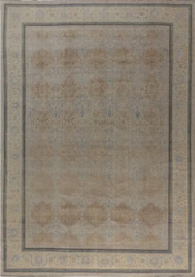 Mid 20th century Indian Botanic Handmade Wool Carpet