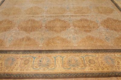 Mid 20th century Indian Botanic Handmade Wool Carpet