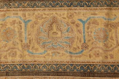 Mid 20th century Indian Botanic Handmade Wool Carpet