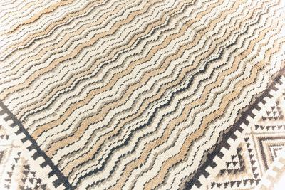 Mid 20th century Moroccan Beige Brown and Black Handmade Wool Rug