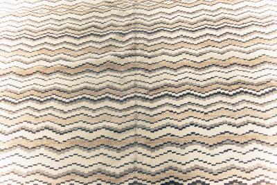 Mid 20th century Moroccan Beige Brown and Black Handmade Wool Rug